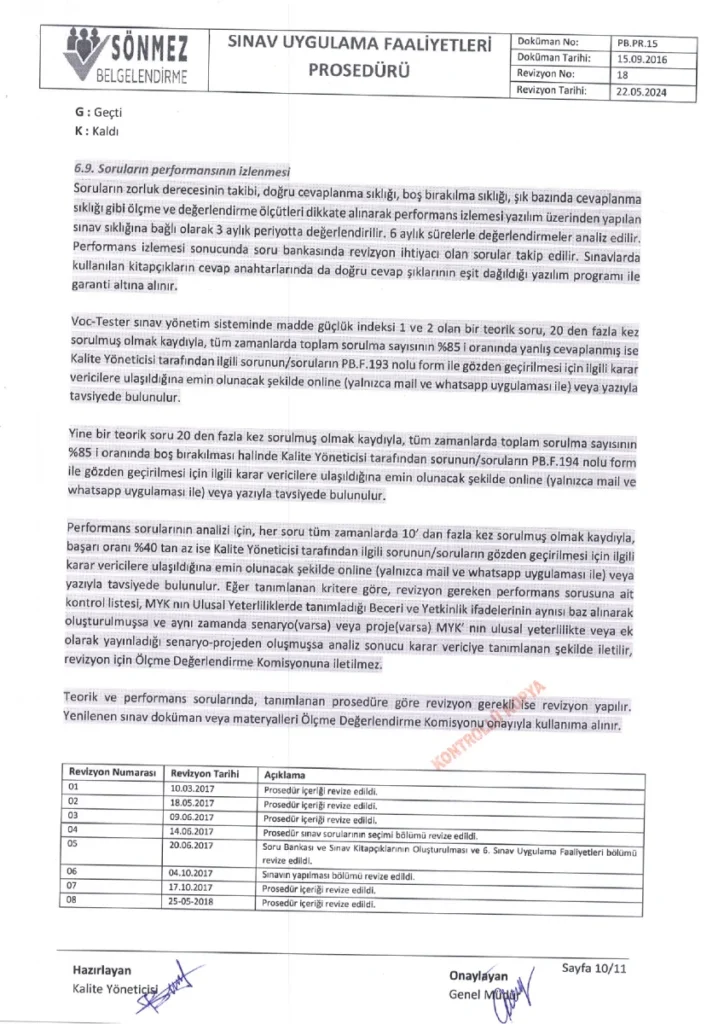 sinav uygulama faaliyetleri poseduru 10