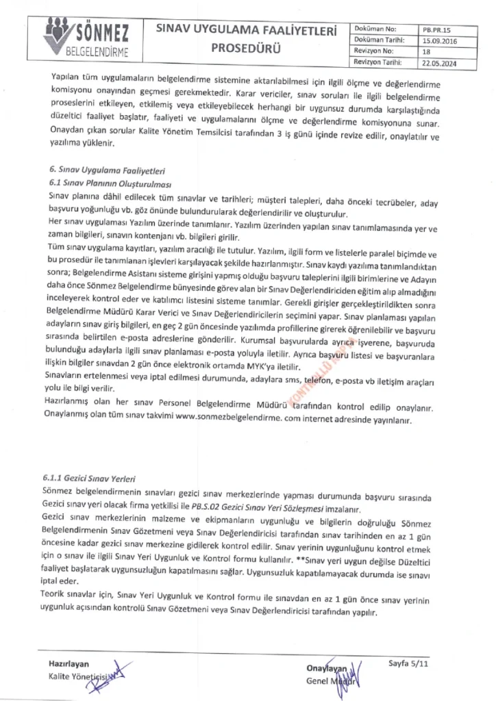 sinav uygulama faaliyetleri poseduru 5
