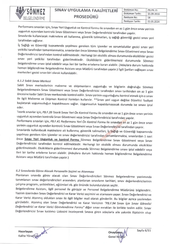 sinav uygulama faaliyetleri poseduru 6